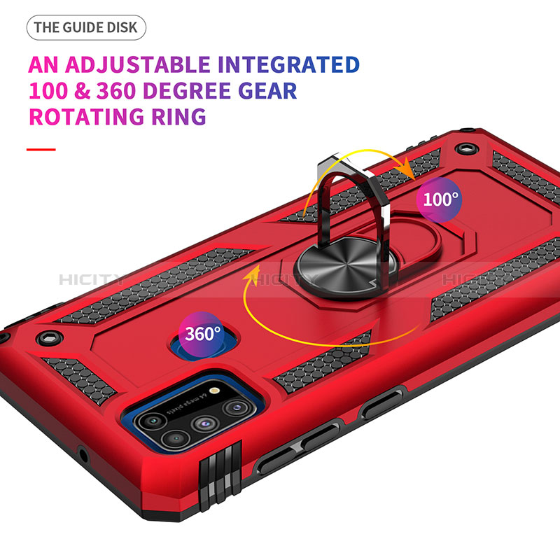 Custodia Silicone e Plastica Opaca Cover con Magnetico Anello Supporto MQ3 per Samsung Galaxy M31