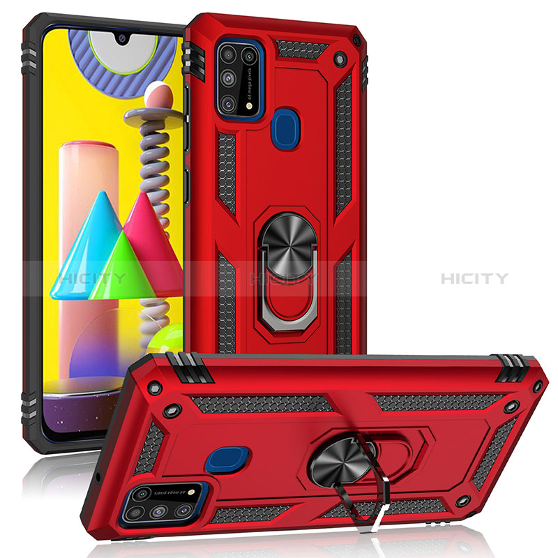 Custodia Silicone e Plastica Opaca Cover con Magnetico Anello Supporto MQ3 per Samsung Galaxy M31
