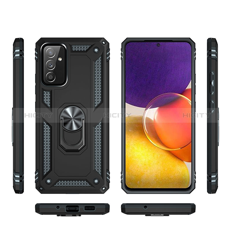 Custodia Silicone e Plastica Opaca Cover con Magnetico Anello Supporto MQ3 per Samsung Galaxy Quantum2 5G