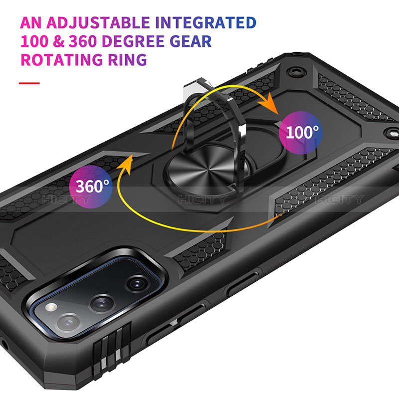 Custodia Silicone e Plastica Opaca Cover con Magnetico Anello Supporto MQ3 per Samsung Galaxy S20 FE (2022) 5G