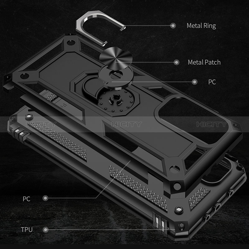 Custodia Silicone e Plastica Opaca Cover con Magnetico Anello Supporto MQ3 per Xiaomi Mi 10T 5G