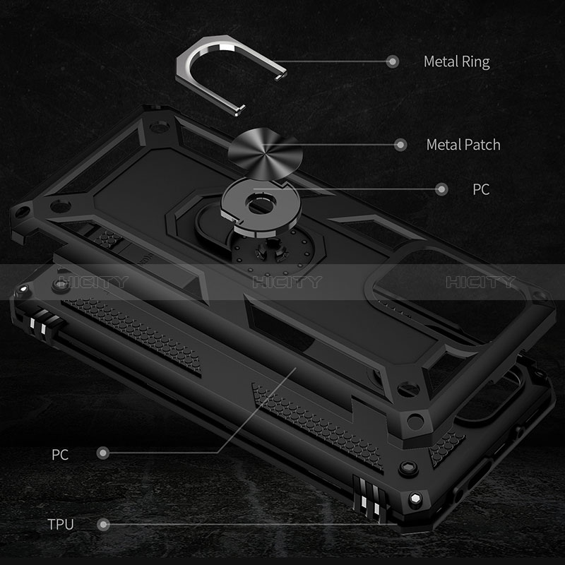 Custodia Silicone e Plastica Opaca Cover con Magnetico Anello Supporto MQ3 per Xiaomi Poco X3 GT 5G