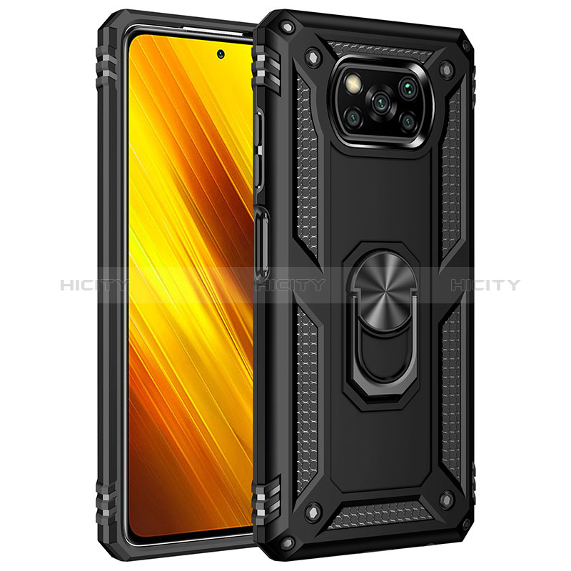 Custodia Silicone e Plastica Opaca Cover con Magnetico Anello Supporto MQ3 per Xiaomi Poco X3 Pro