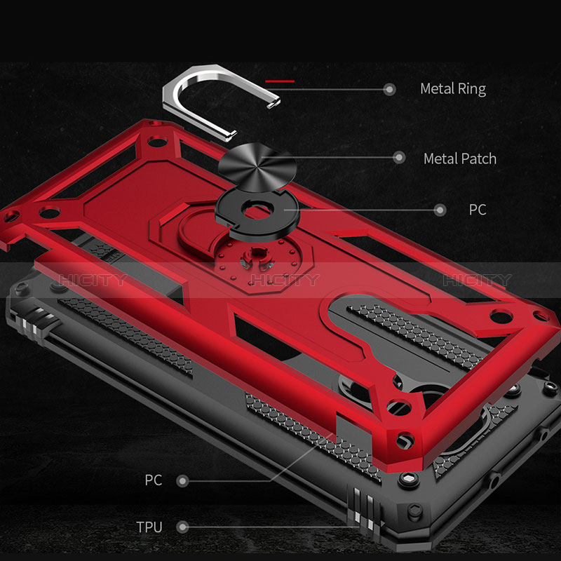 Custodia Silicone e Plastica Opaca Cover con Magnetico Anello Supporto MQ3 per Xiaomi Redmi 10X 4G