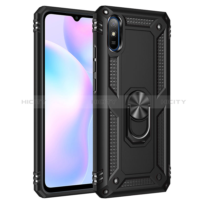 Custodia Silicone e Plastica Opaca Cover con Magnetico Anello Supporto MQ3 per Xiaomi Redmi 9A