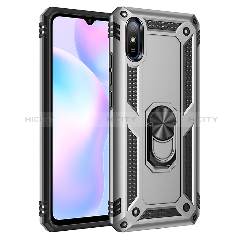 Custodia Silicone e Plastica Opaca Cover con Magnetico Anello Supporto MQ3 per Xiaomi Redmi 9A