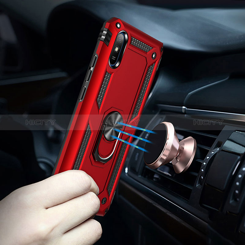 Custodia Silicone e Plastica Opaca Cover con Magnetico Anello Supporto MQ3 per Xiaomi Redmi 9AT