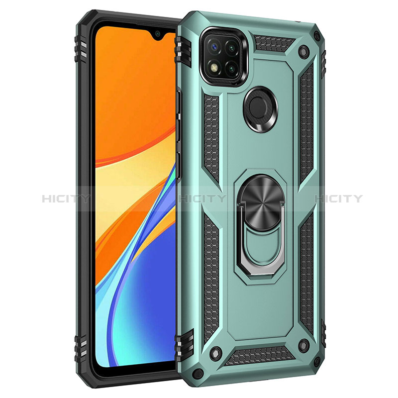 Custodia Silicone e Plastica Opaca Cover con Magnetico Anello Supporto MQ3 per Xiaomi Redmi 9C