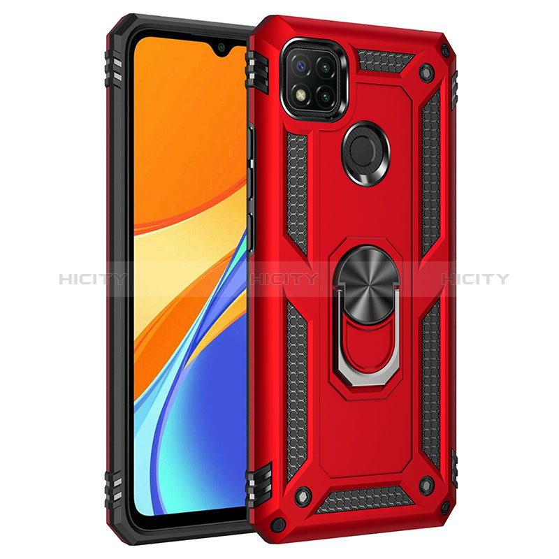 Custodia Silicone e Plastica Opaca Cover con Magnetico Anello Supporto MQ3 per Xiaomi Redmi 9C