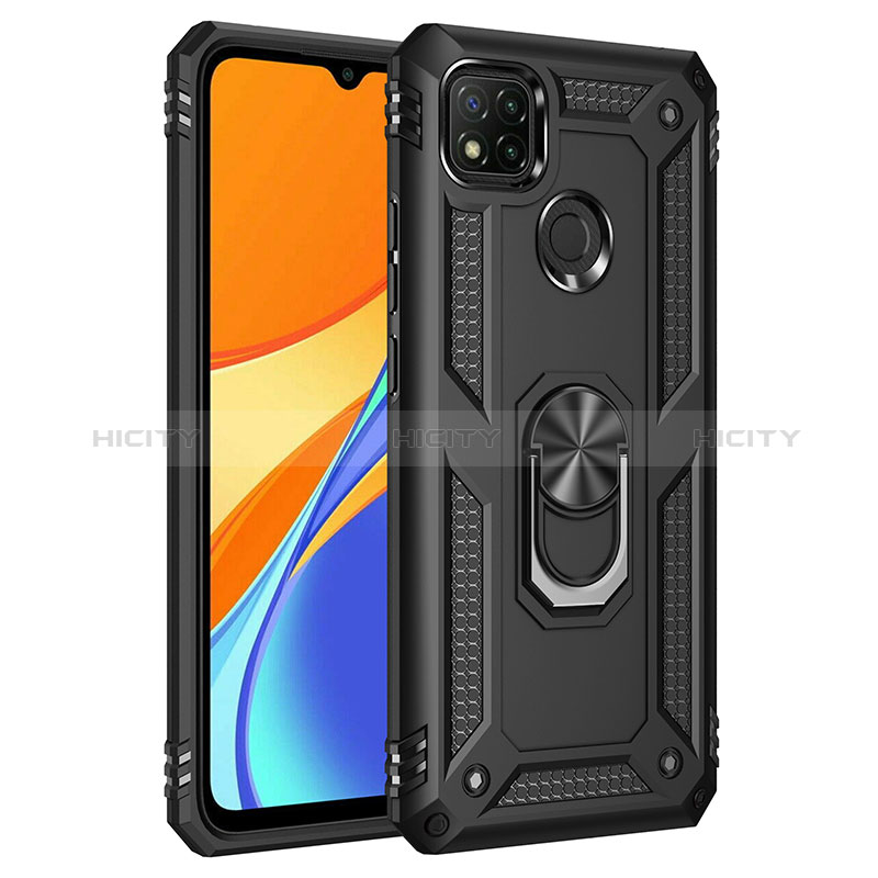 Custodia Silicone e Plastica Opaca Cover con Magnetico Anello Supporto MQ3 per Xiaomi Redmi 9C NFC