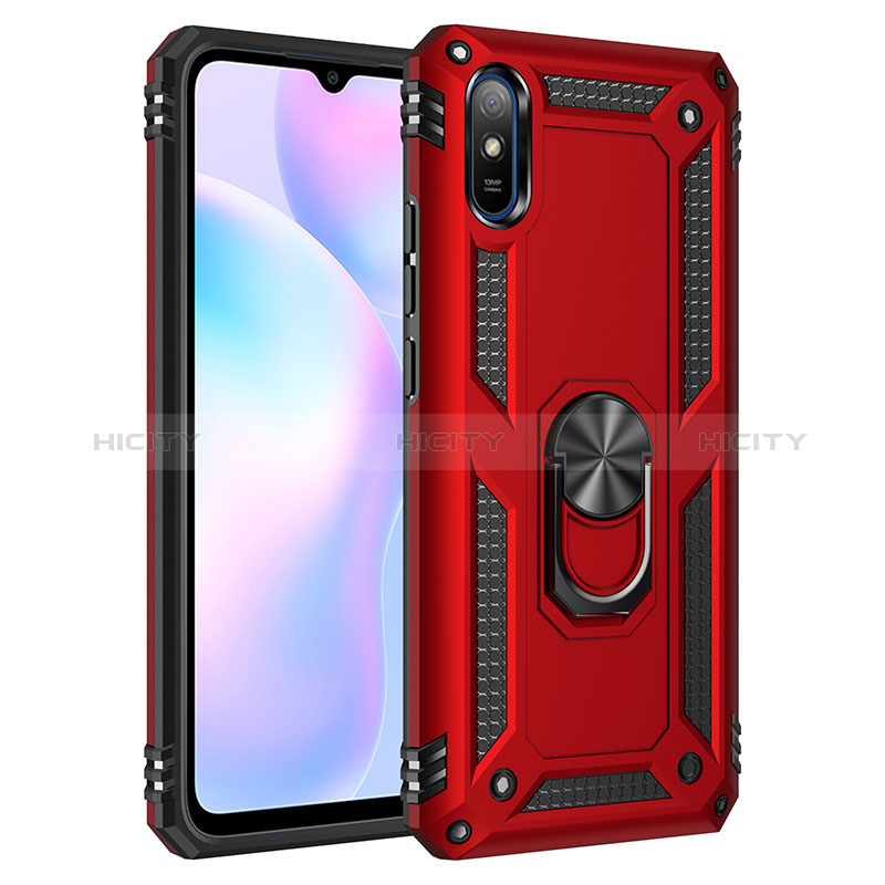 Custodia Silicone e Plastica Opaca Cover con Magnetico Anello Supporto MQ3 per Xiaomi Redmi 9i