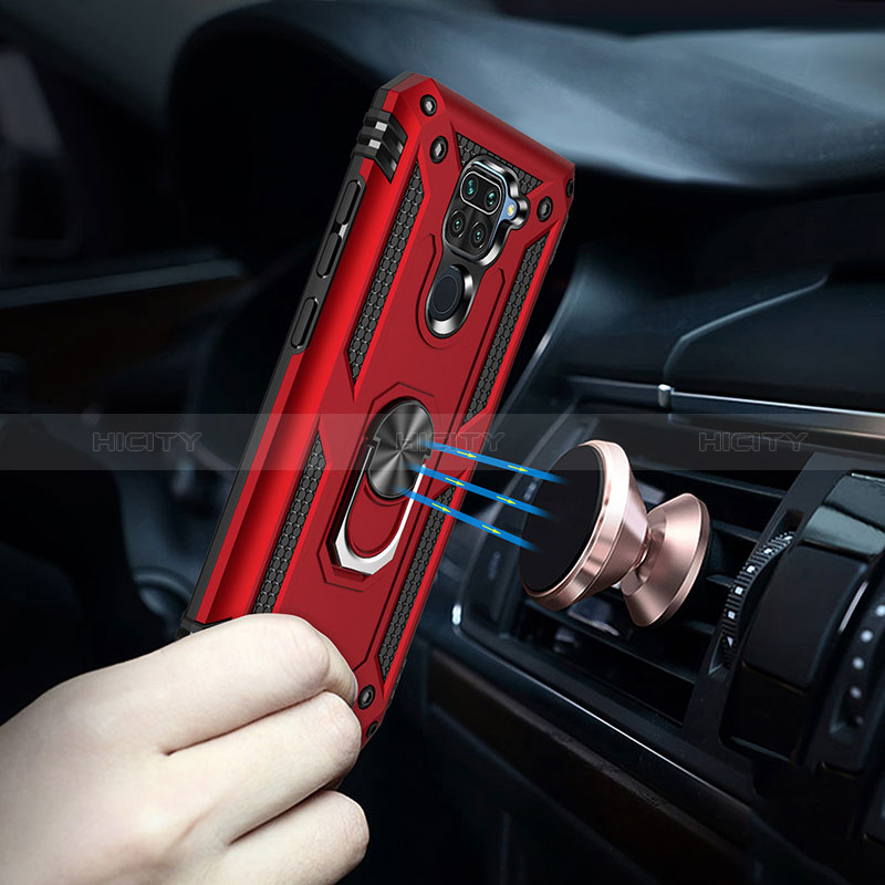 Custodia Silicone e Plastica Opaca Cover con Magnetico Anello Supporto MQ3 per Xiaomi Redmi Note 9