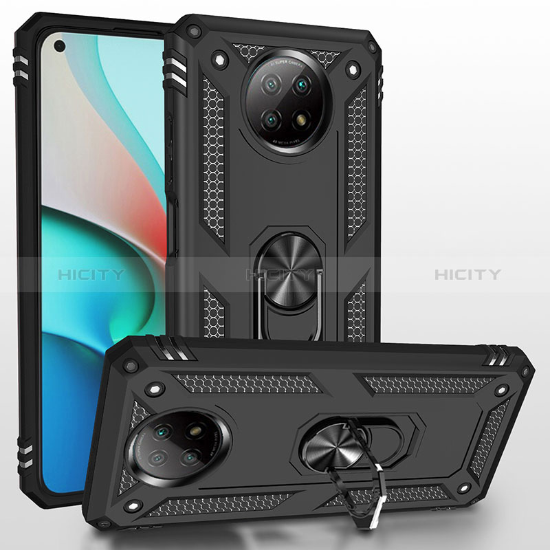 Custodia Silicone e Plastica Opaca Cover con Magnetico Anello Supporto MQ3 per Xiaomi Redmi Note 9 5G