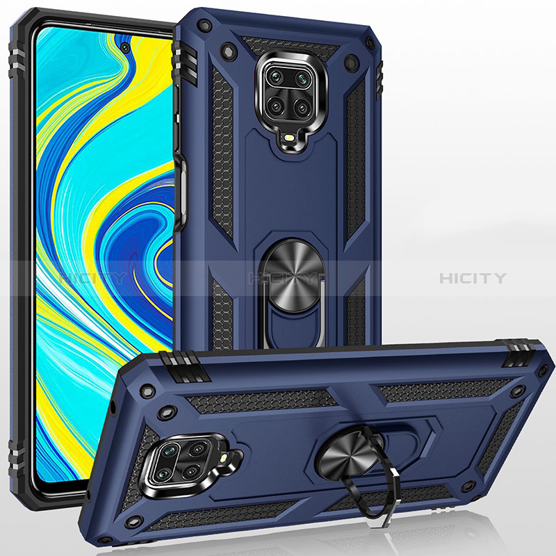 Custodia Silicone e Plastica Opaca Cover con Magnetico Anello Supporto MQ3 per Xiaomi Redmi Note 9 Pro