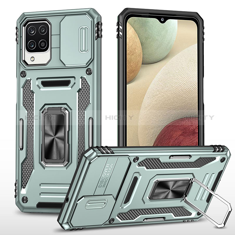 Custodia Silicone e Plastica Opaca Cover con Magnetico Anello Supporto MQ4 per Samsung Galaxy A12 5G