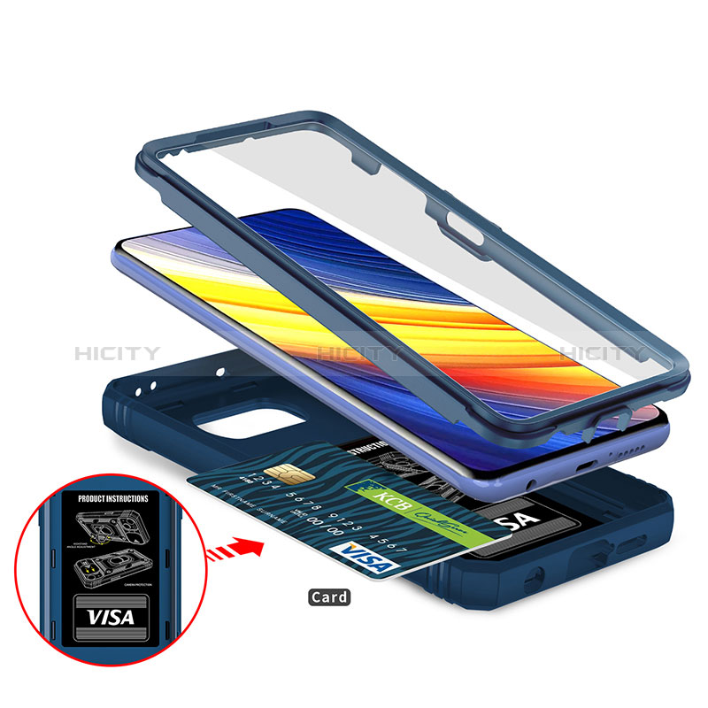 Custodia Silicone e Plastica Opaca Cover con Magnetico Anello Supporto MQ4 per Xiaomi Poco X3 NFC