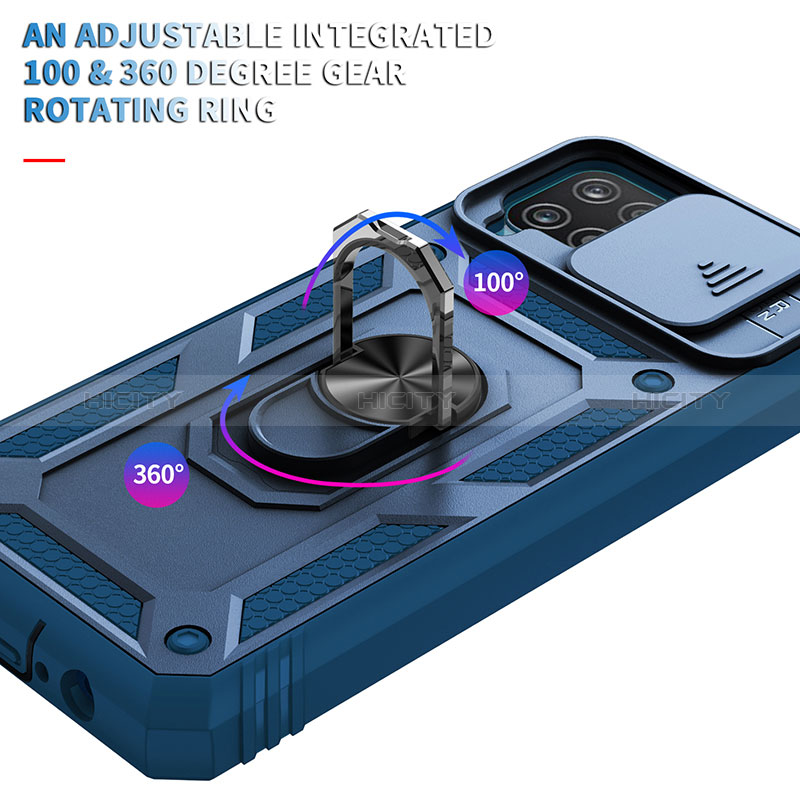 Custodia Silicone e Plastica Opaca Cover con Magnetico Anello Supporto MQ5 per Samsung Galaxy A12 5G