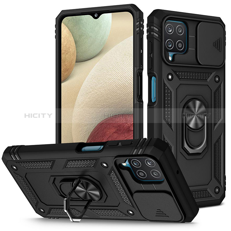 Custodia Silicone e Plastica Opaca Cover con Magnetico Anello Supporto MQ5 per Samsung Galaxy A12 5G