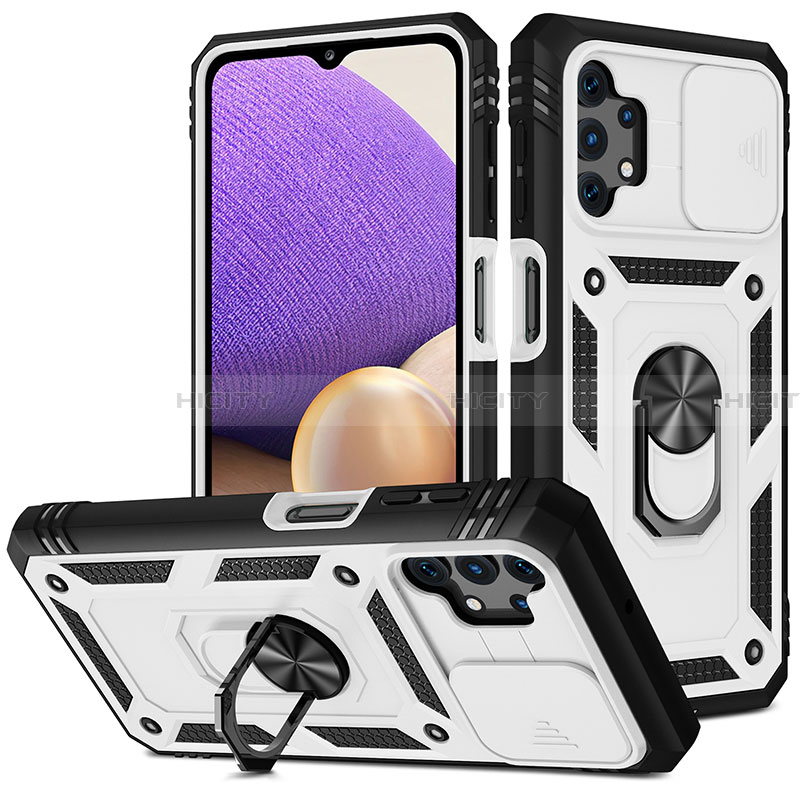 Custodia Silicone e Plastica Opaca Cover con Magnetico Anello Supporto MQ5 per Samsung Galaxy A32 5G