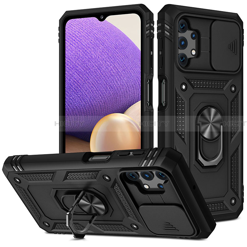 Custodia Silicone e Plastica Opaca Cover con Magnetico Anello Supporto MQ5 per Samsung Galaxy A32 5G