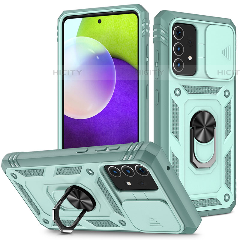 Custodia Silicone e Plastica Opaca Cover con Magnetico Anello Supporto MQ5 per Samsung Galaxy A52 5G
