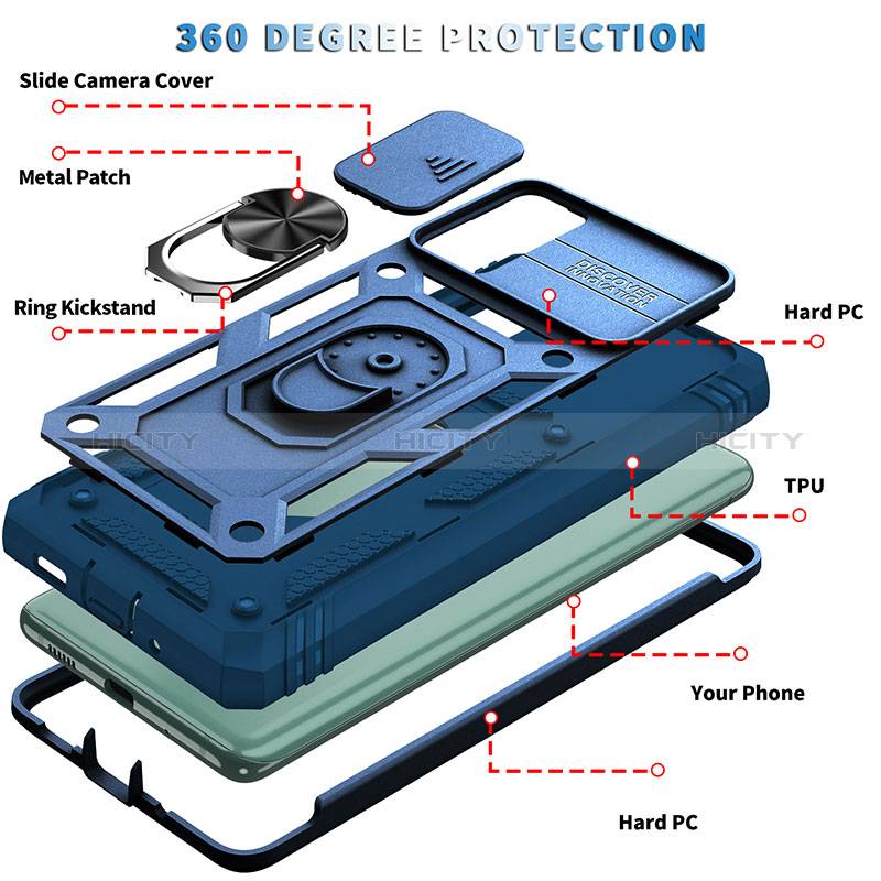 Custodia Silicone e Plastica Opaca Cover con Magnetico Anello Supporto MQ5 per Samsung Galaxy S20 FE 5G