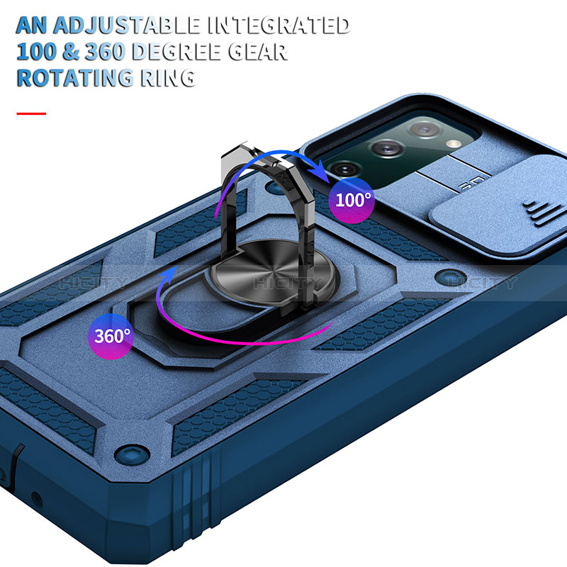 Custodia Silicone e Plastica Opaca Cover con Magnetico Anello Supporto MQ5 per Samsung Galaxy S20 Lite 5G