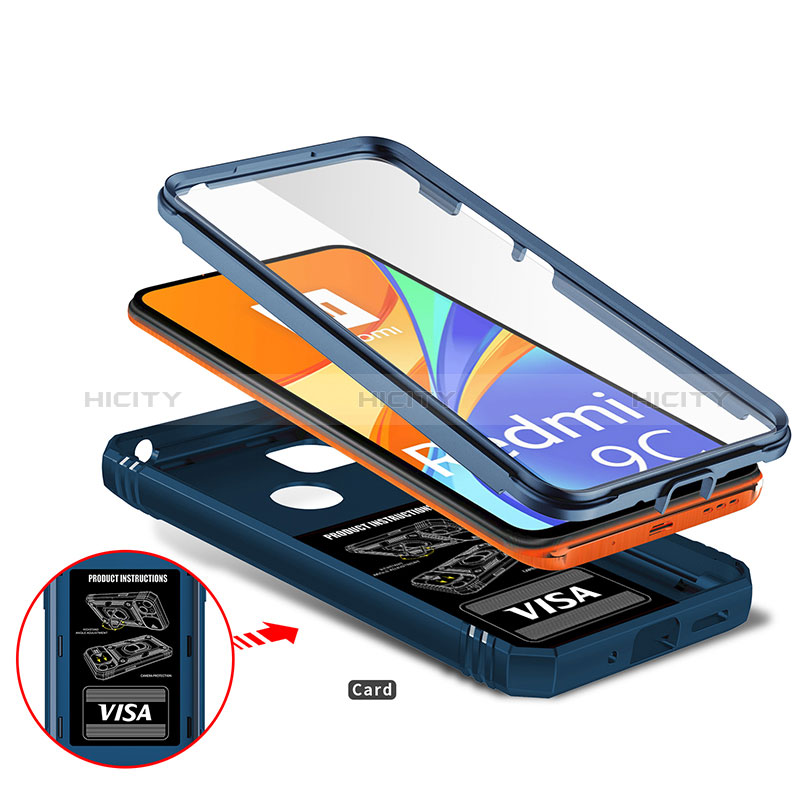 Custodia Silicone e Plastica Opaca Cover con Magnetico Anello Supporto MQ5 per Xiaomi Redmi 10A 4G