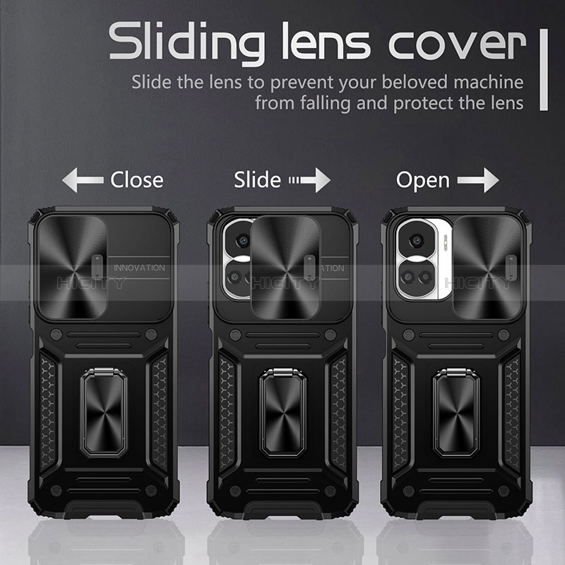 Custodia Silicone e Plastica Opaca Cover con Magnetico Anello Supporto MQ6 per Huawei Honor 90 Lite 5G