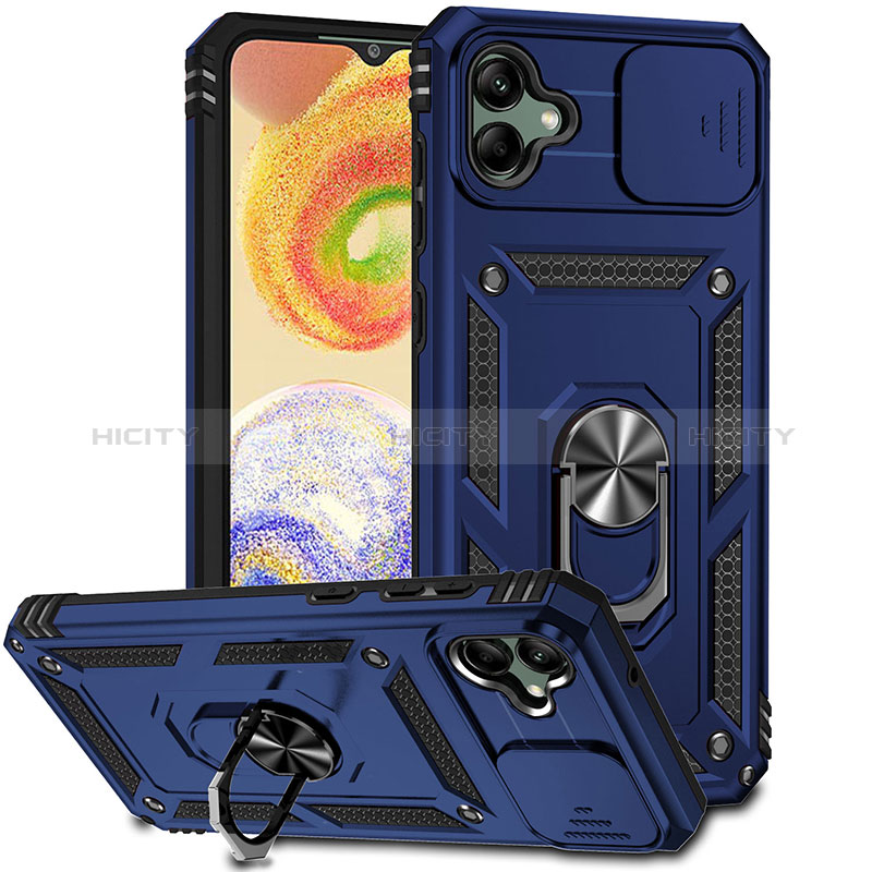 Custodia Silicone e Plastica Opaca Cover con Magnetico Anello Supporto MQ6 per Samsung Galaxy A04 4G