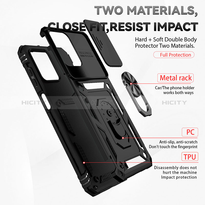 Custodia Silicone e Plastica Opaca Cover con Magnetico Anello Supporto MQ6 per Samsung Galaxy M33 5G