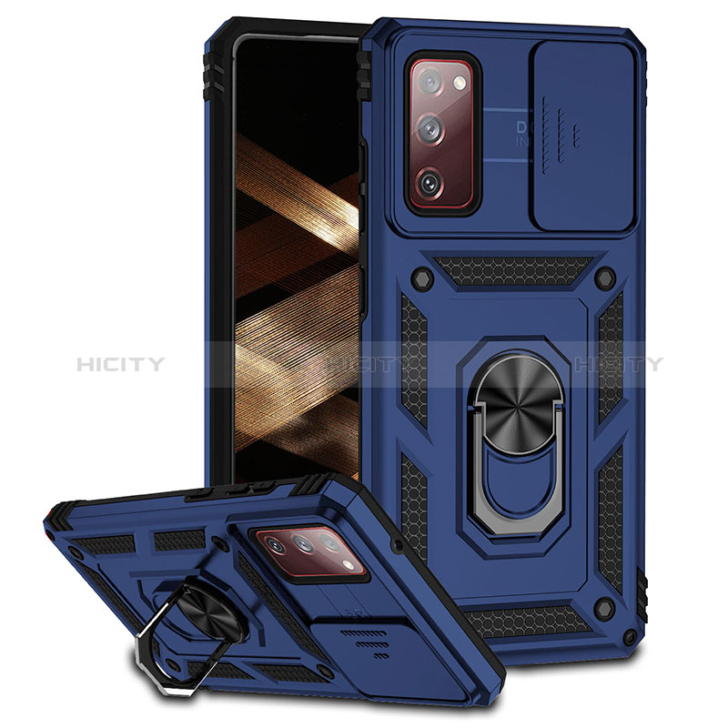 Custodia Silicone e Plastica Opaca Cover con Magnetico Anello Supporto MQ6 per Samsung Galaxy S20 FE (2022) 5G