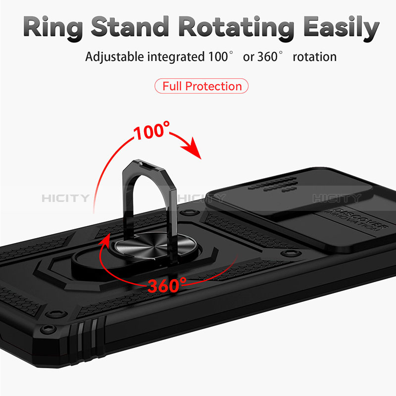 Custodia Silicone e Plastica Opaca Cover con Magnetico Anello Supporto MQ6 per Samsung Galaxy S20 FE 5G