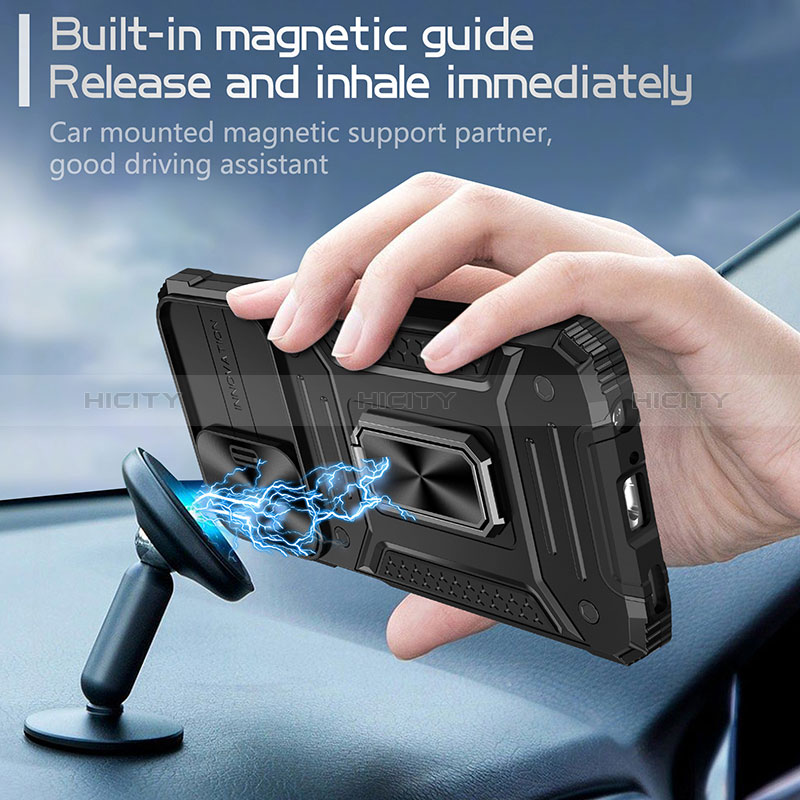 Custodia Silicone e Plastica Opaca Cover con Magnetico Anello Supporto MQ7 per Samsung Galaxy A23 5G