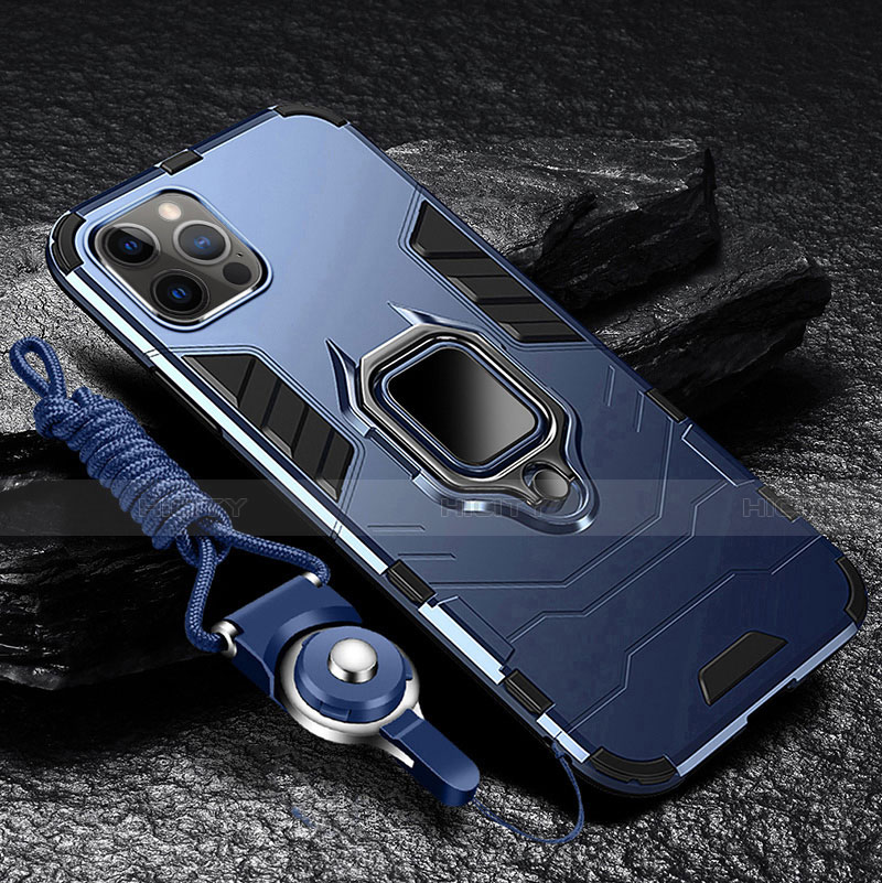 Custodia Silicone e Plastica Opaca Cover con Magnetico Anello Supporto per Apple iPhone 14 Pro Max