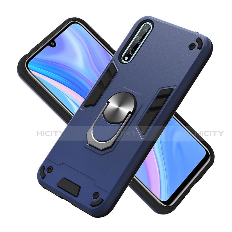 Custodia Silicone e Plastica Opaca Cover con Magnetico Anello Supporto per Huawei Enjoy 10S