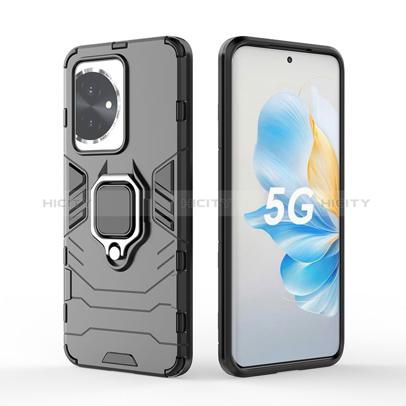 Custodia Silicone e Plastica Opaca Cover con Magnetico Anello Supporto per Huawei Honor 100 5G