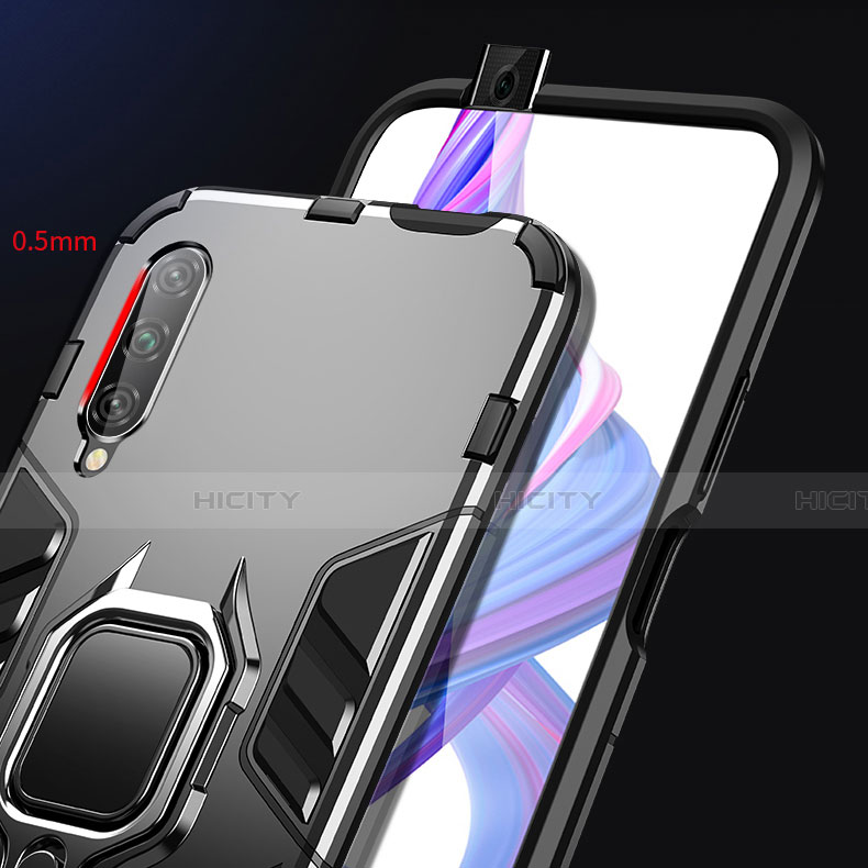 Custodia Silicone e Plastica Opaca Cover con Magnetico Anello Supporto per Huawei Honor 9X Pro