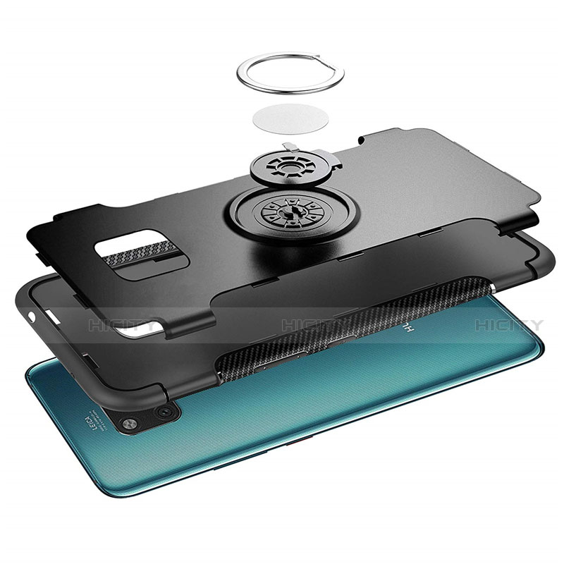 Custodia Silicone e Plastica Opaca Cover con Magnetico Anello Supporto per Huawei Mate 20 Pro