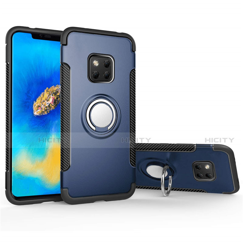 Custodia Silicone e Plastica Opaca Cover con Magnetico Anello Supporto per Huawei Mate 20 Pro