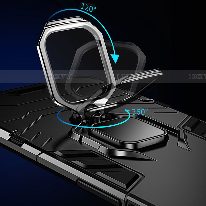 Custodia Silicone e Plastica Opaca Cover con Magnetico Anello Supporto per Huawei Mate 30 Lite