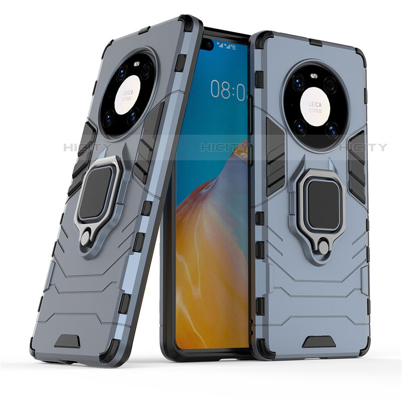 Custodia Silicone e Plastica Opaca Cover con Magnetico Anello Supporto per Huawei Mate 40 Pro