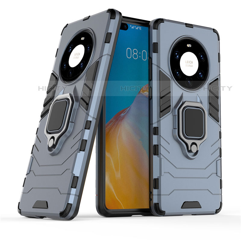 Custodia Silicone e Plastica Opaca Cover con Magnetico Anello Supporto per Huawei Mate 40 Pro+ Plus