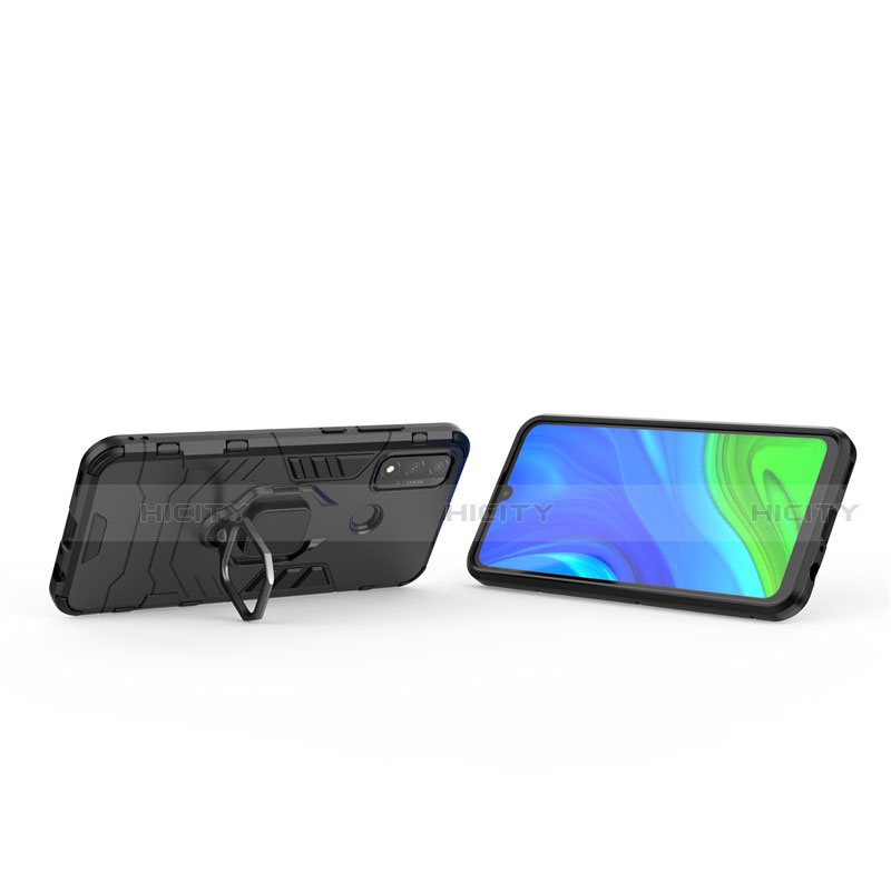Custodia Silicone e Plastica Opaca Cover con Magnetico Anello Supporto per Huawei P Smart (2020)