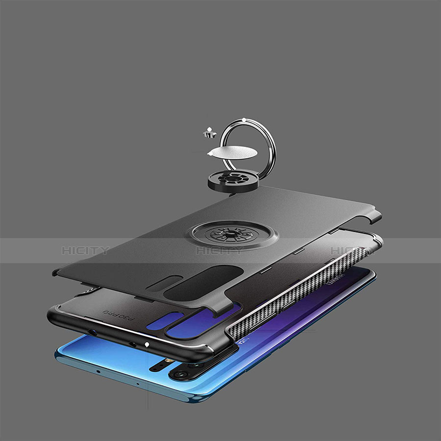 Custodia Silicone e Plastica Opaca Cover con Magnetico Anello Supporto per Huawei P30 Pro