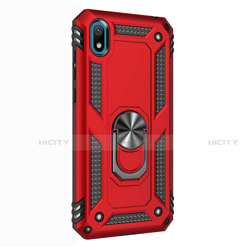 Custodia Silicone e Plastica Opaca Cover con Magnetico Anello Supporto per Huawei Y5 (2019) Rosso