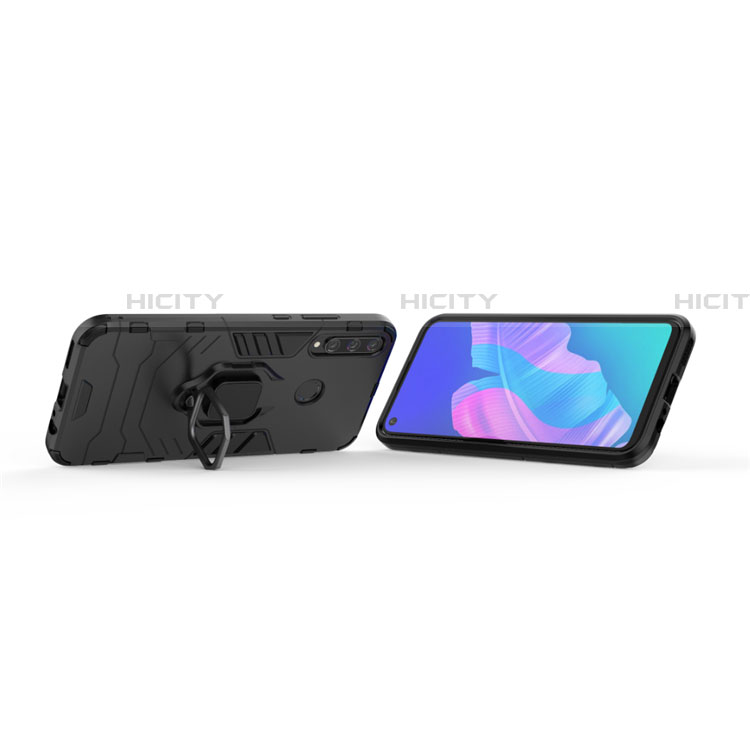 Custodia Silicone e Plastica Opaca Cover con Magnetico Anello Supporto per Huawei Y7p