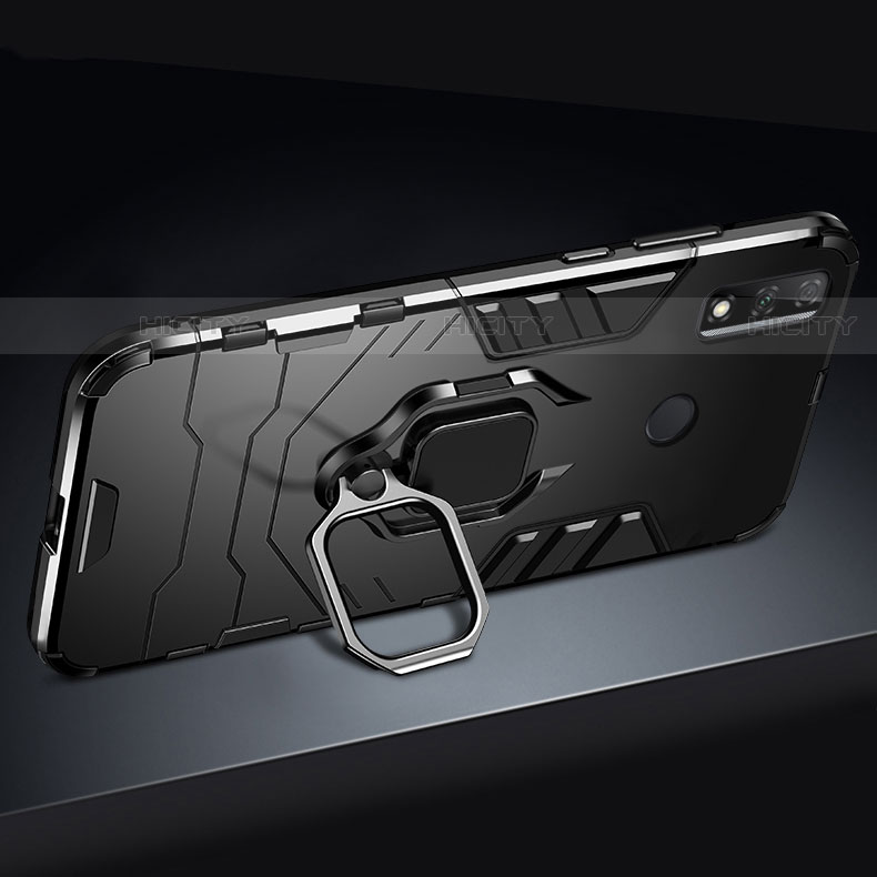 Custodia Silicone e Plastica Opaca Cover con Magnetico Anello Supporto per Huawei Y8s