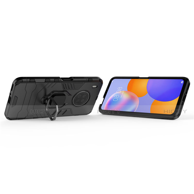 Custodia Silicone e Plastica Opaca Cover con Magnetico Anello Supporto per Huawei Y9a