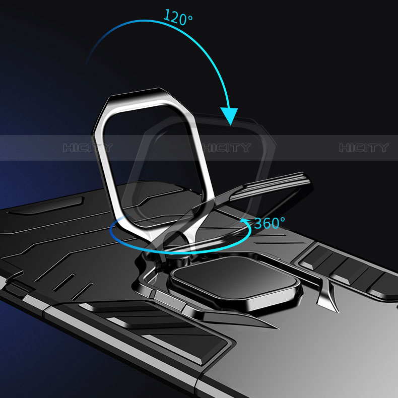 Custodia Silicone e Plastica Opaca Cover con Magnetico Anello Supporto per Huawei Y9s